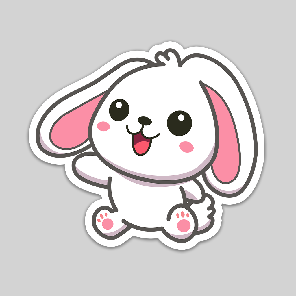 Cute Kawaii Bunny Kiss-Cut Sticker